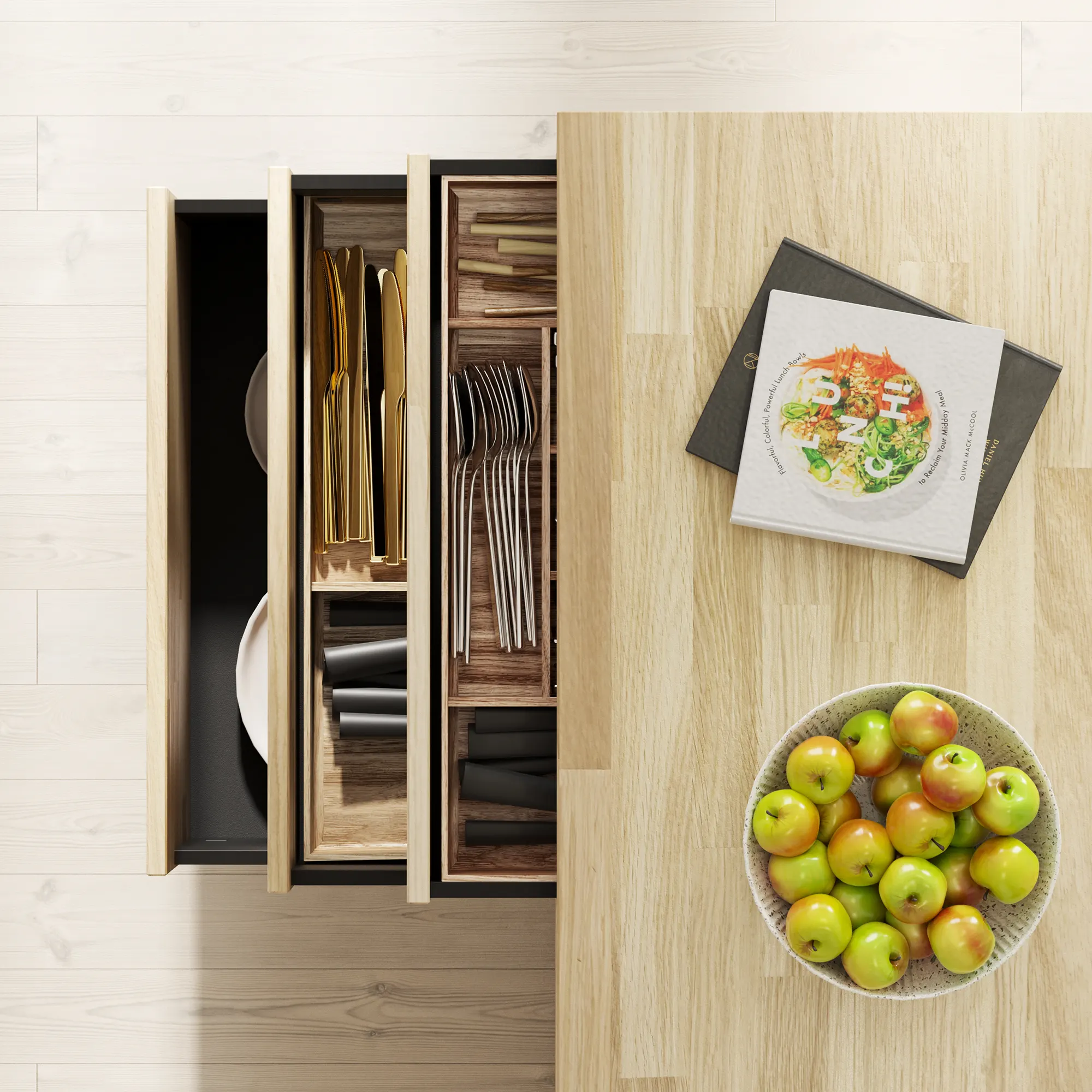Island unit as the centre of a complete room