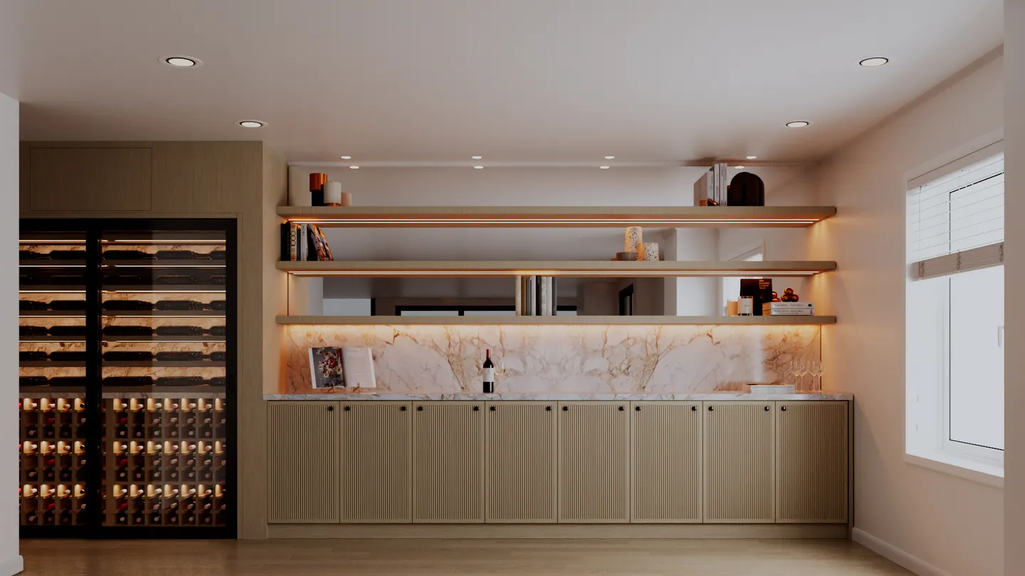 Wine room, behind glass