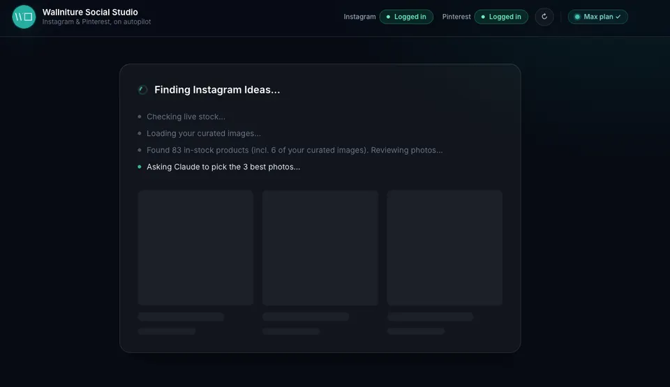 Checking live stock, then asking Claude to pick the three best photos