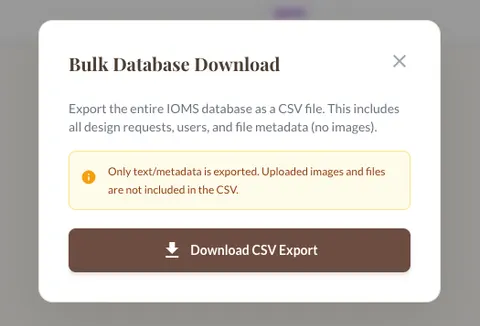Bulk export of the record, metadata only